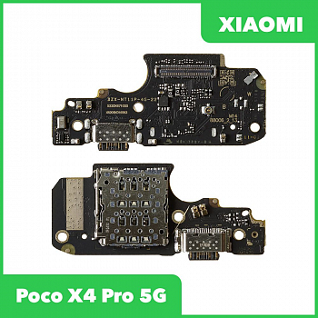 Системный разъем (разъем зарядки) для Xiaomi Poco X4 Pro 5G, разъем SIM и микрофон
