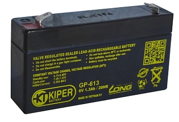 Аккумуляторная батарея Kiper GP-613, 6В, 1.3Ач