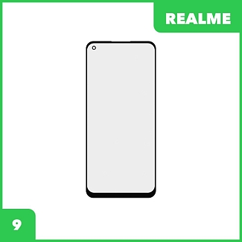 Стекло + OCA пленка для переклейки Realme 9 (черный)