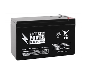 Аккумуляторная батарея Security Power SP 12-9, F2, 12В, 9Ач