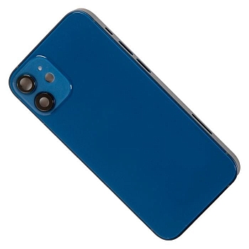 Задняя крышка корпуса в сборе с рамкой для Apple iPhone 12 Mini, синяя